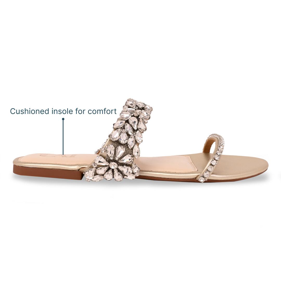 Twilight Glimmer Gold Flats