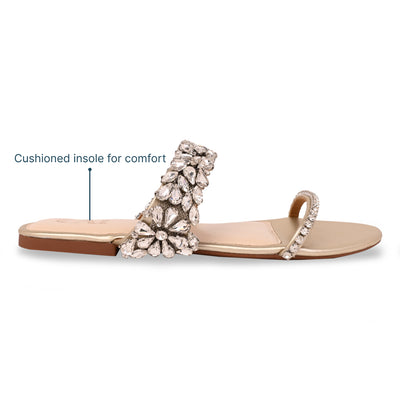 Twilight Glimmer Gold Flats