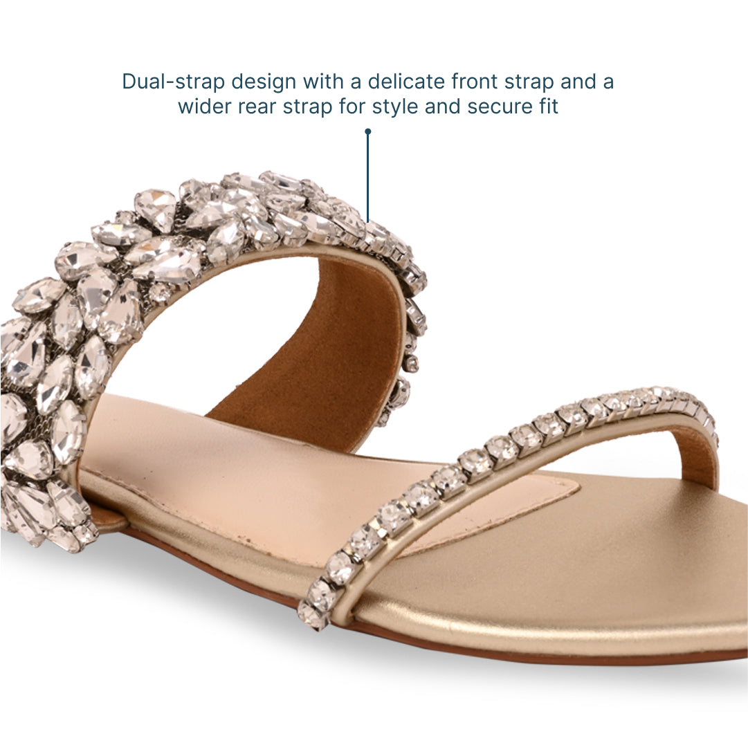 Twilight Glimmer Gold Flats