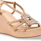 Sparkle Brooch Strapped Wedge