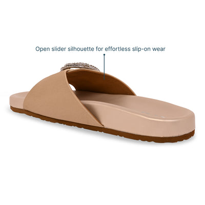 Satin Gold Embellished Ring Slider