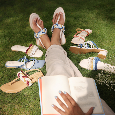 Blue Rope T-strap Flats