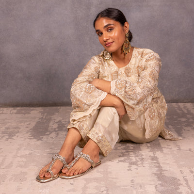 Crystal Bloom Toe Flat