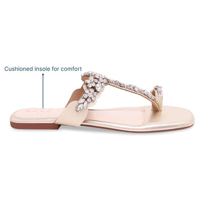 Crystal Bloom Toe Flat