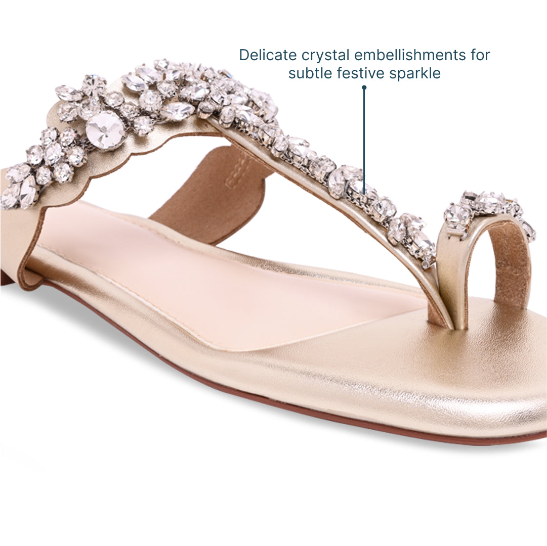 Crystal Bloom Toe Flat