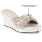 Coral Sparkle Wedge