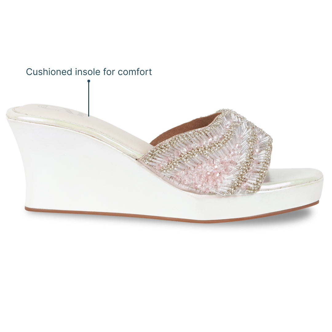 Coral Sparkle Wedge