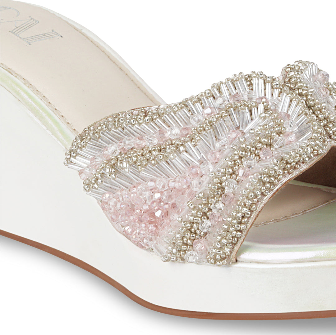Coral Sparkle Wedge