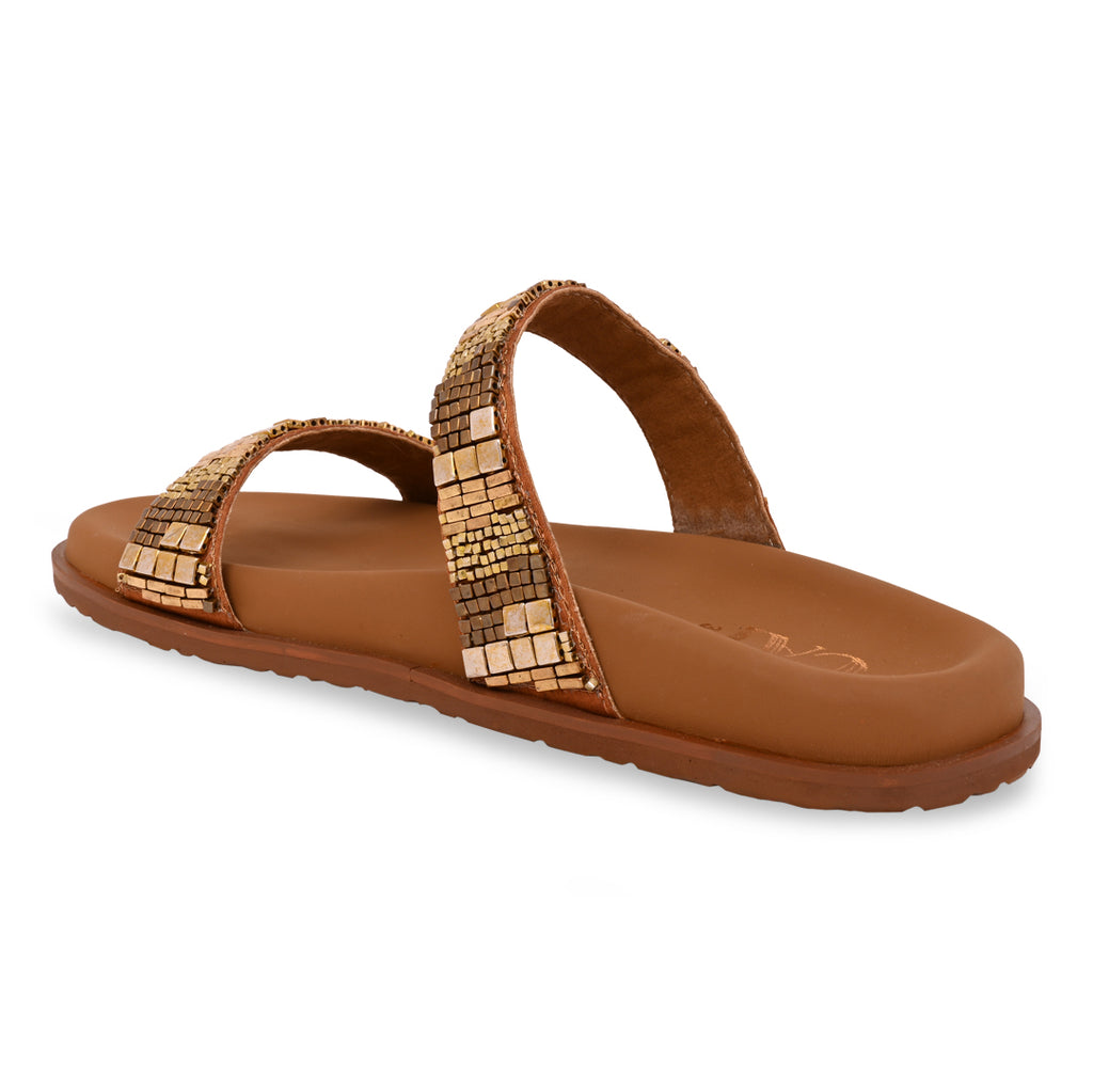 Golden Stone Tan Slides