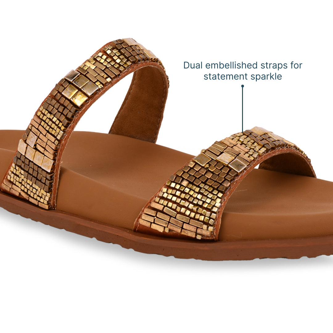 Golden Stone Tan Slides