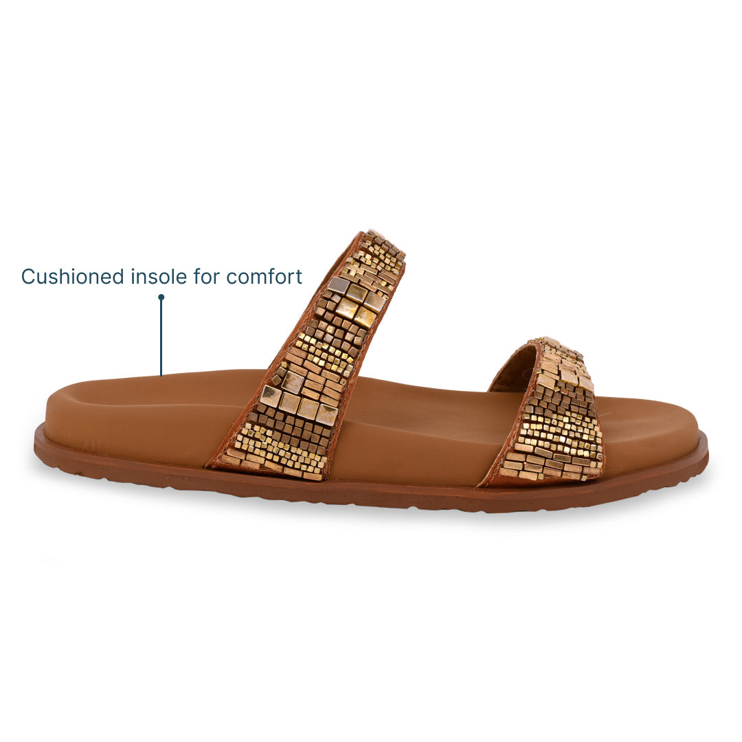 Golden Stone Tan Slides