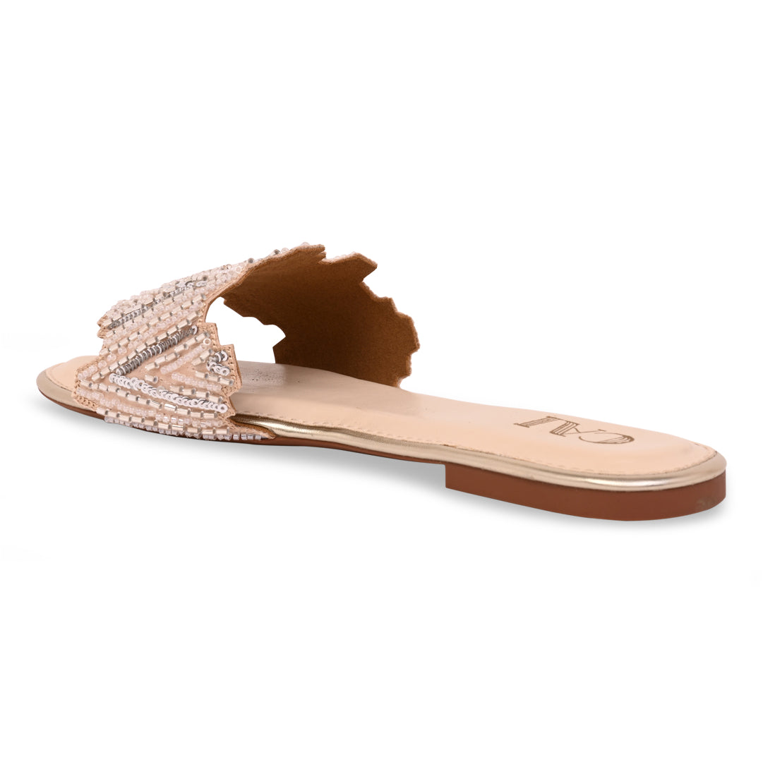 Dazzle Silvergold Line Flats