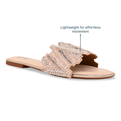 Dazzle Silvergold Line Flats