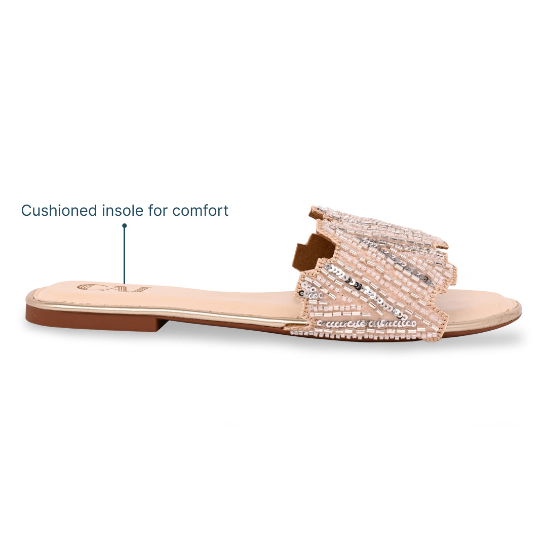 Dazzle Silvergold Line Flats