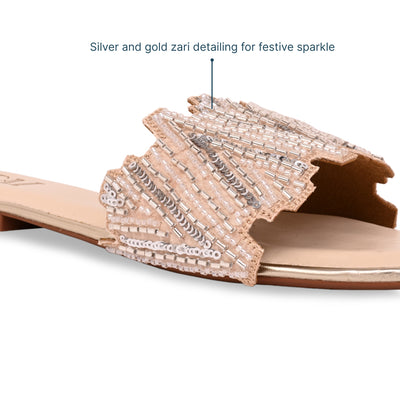 Dazzle Silvergold Line Flats