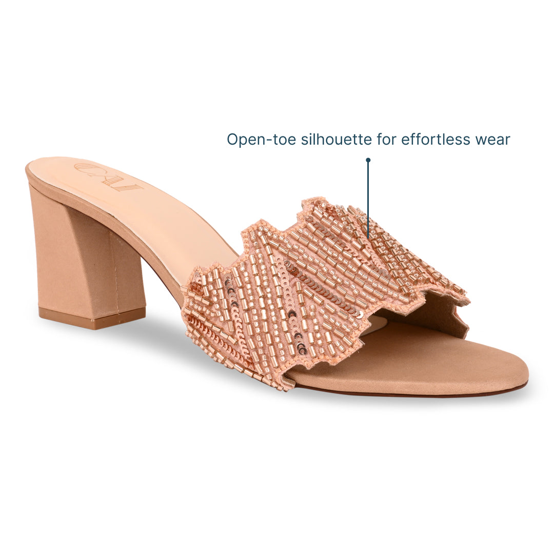 Dazzle Rosegold Line Heels