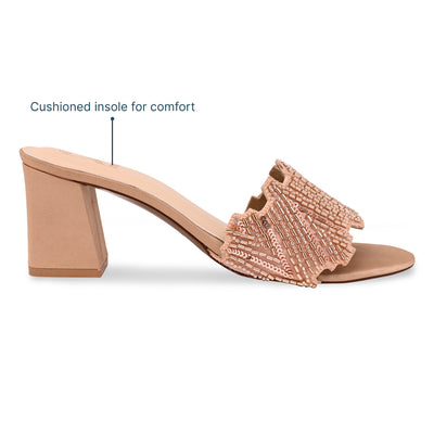 Dazzle Rosegold Line Heels