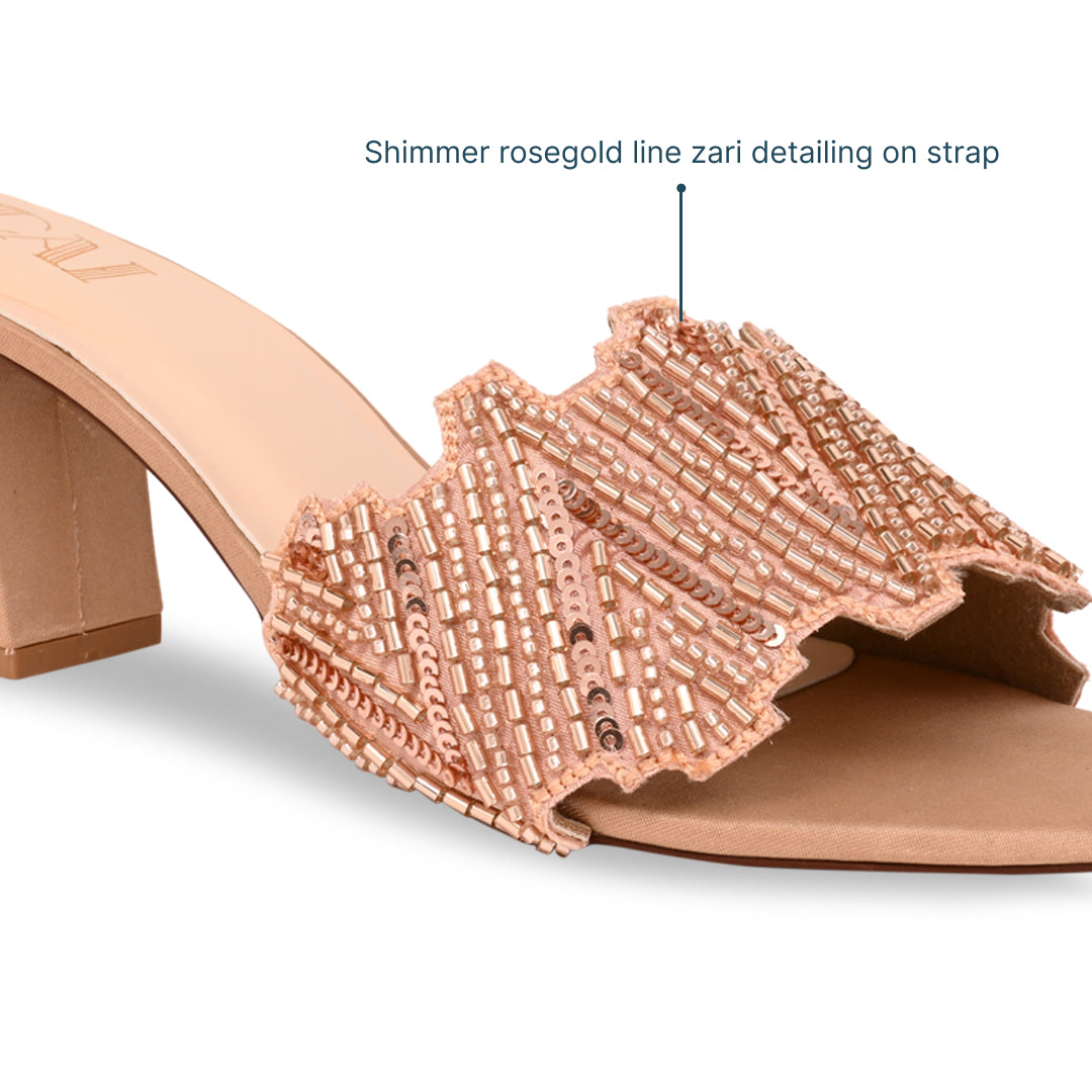 Dazzle Rosegold Line Heels