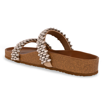 Encrusted Two Strap Slider