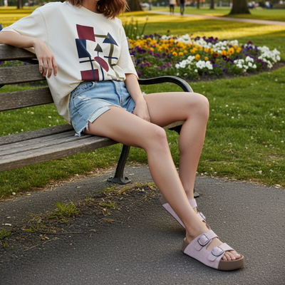 Strapped Grey Slider