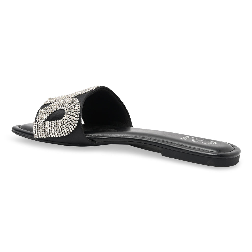 Diamond Fall Black Flats