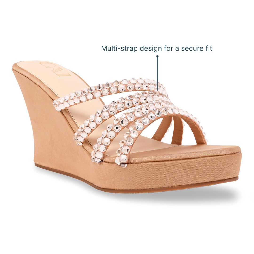 Multi Diamond Lace Rosegold Wedge