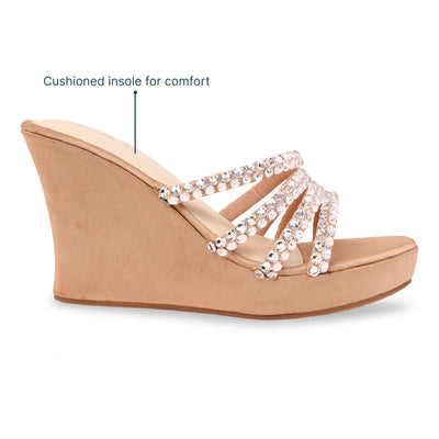 Multi Diamond Lace Rosegold Wedge