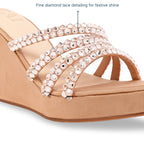 Multi Diamond Lace Rosegold Wedge