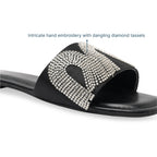 Diamond Fall Black Flats