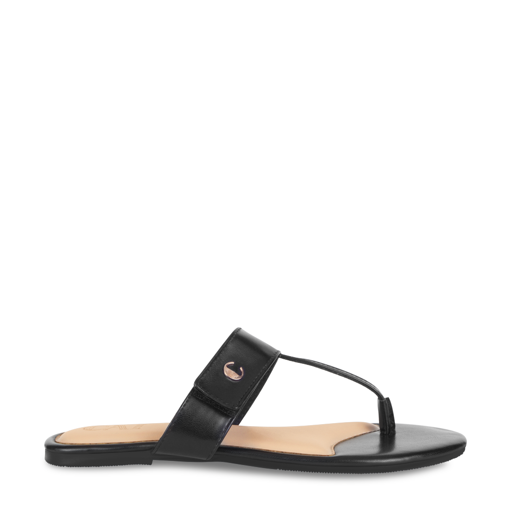 Black T-Strap Flats