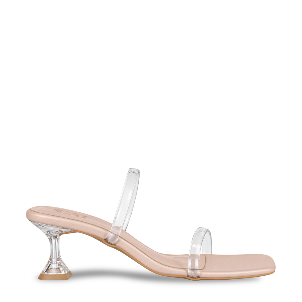Two Strap Clear Heels