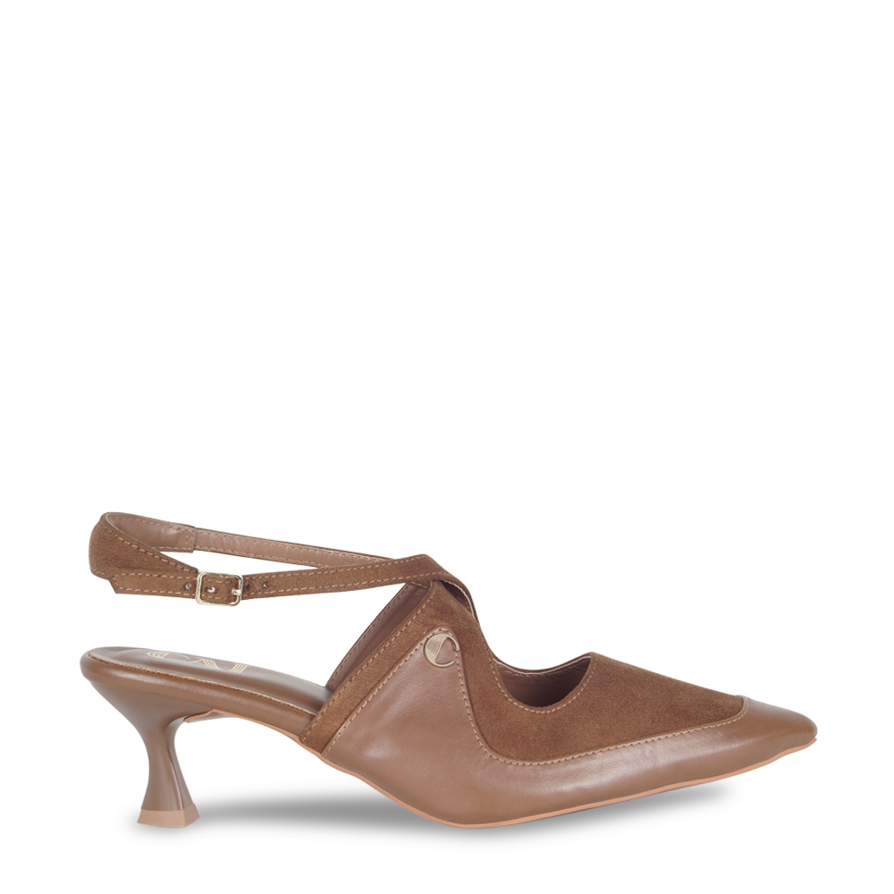 Double Edged Tan Closed Heel
