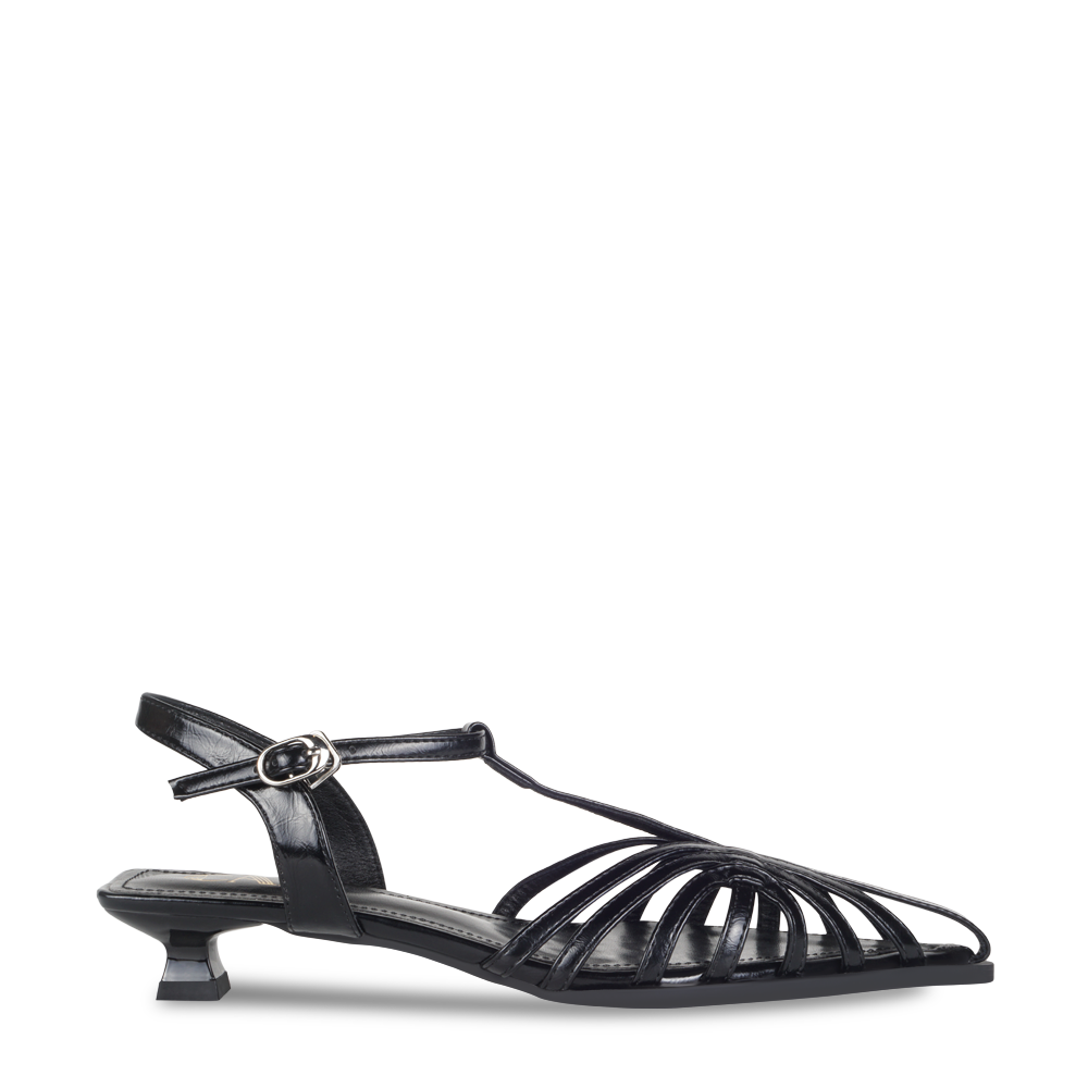 Webbed Black Slingback Heels