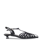 Webbed Black Slingback Heels