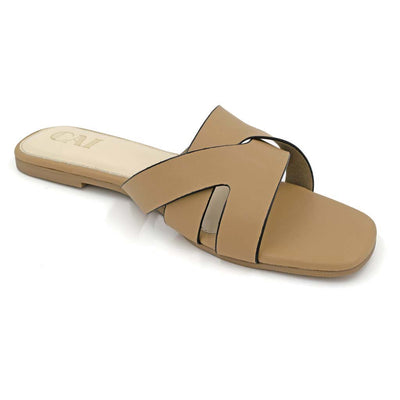 Tan cutout flats