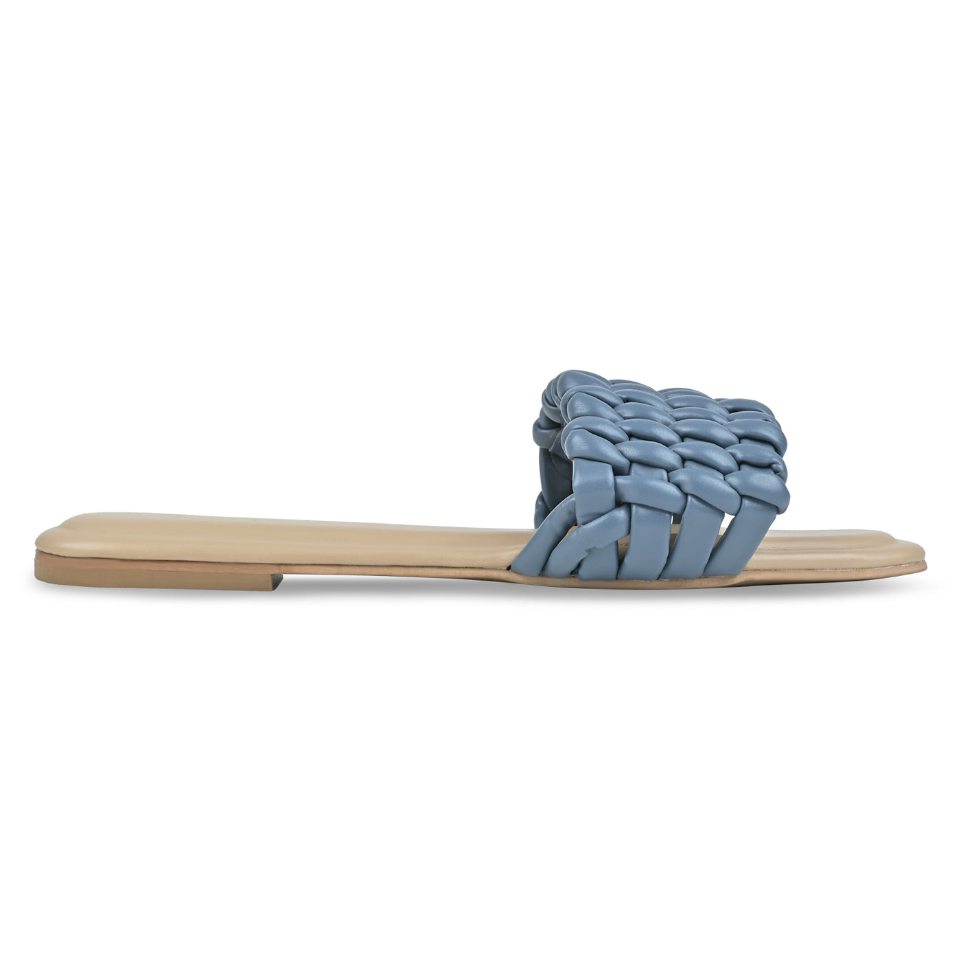 Denim Blue Braided Flats