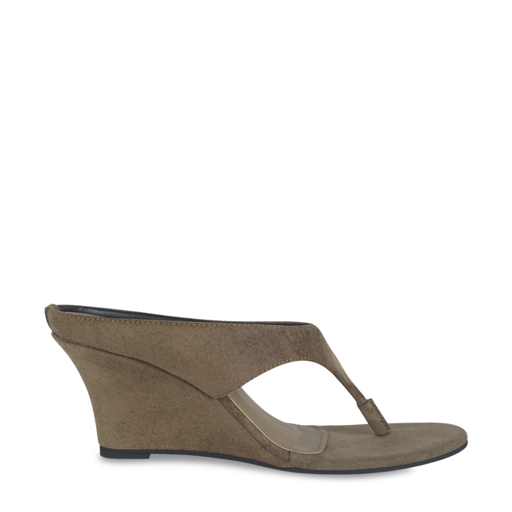 Cindy Suede Olive Wedge
