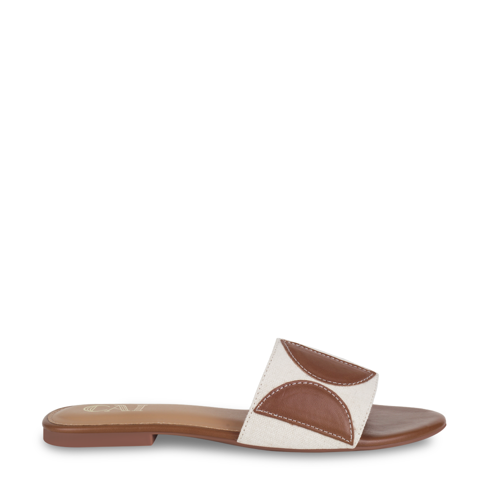 Geometric canvas tan flats