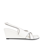 Criss Cross White Sandal Wedge