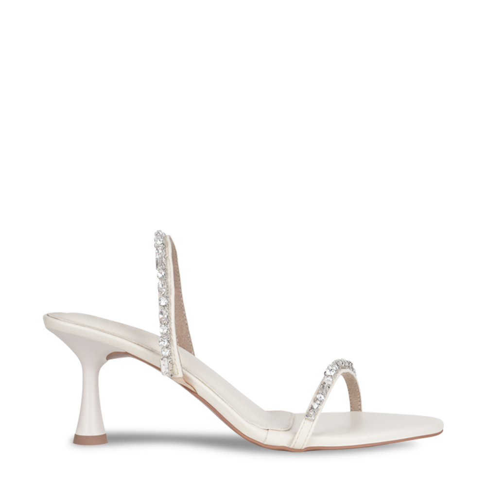 The Essence Cream Embellished Heels