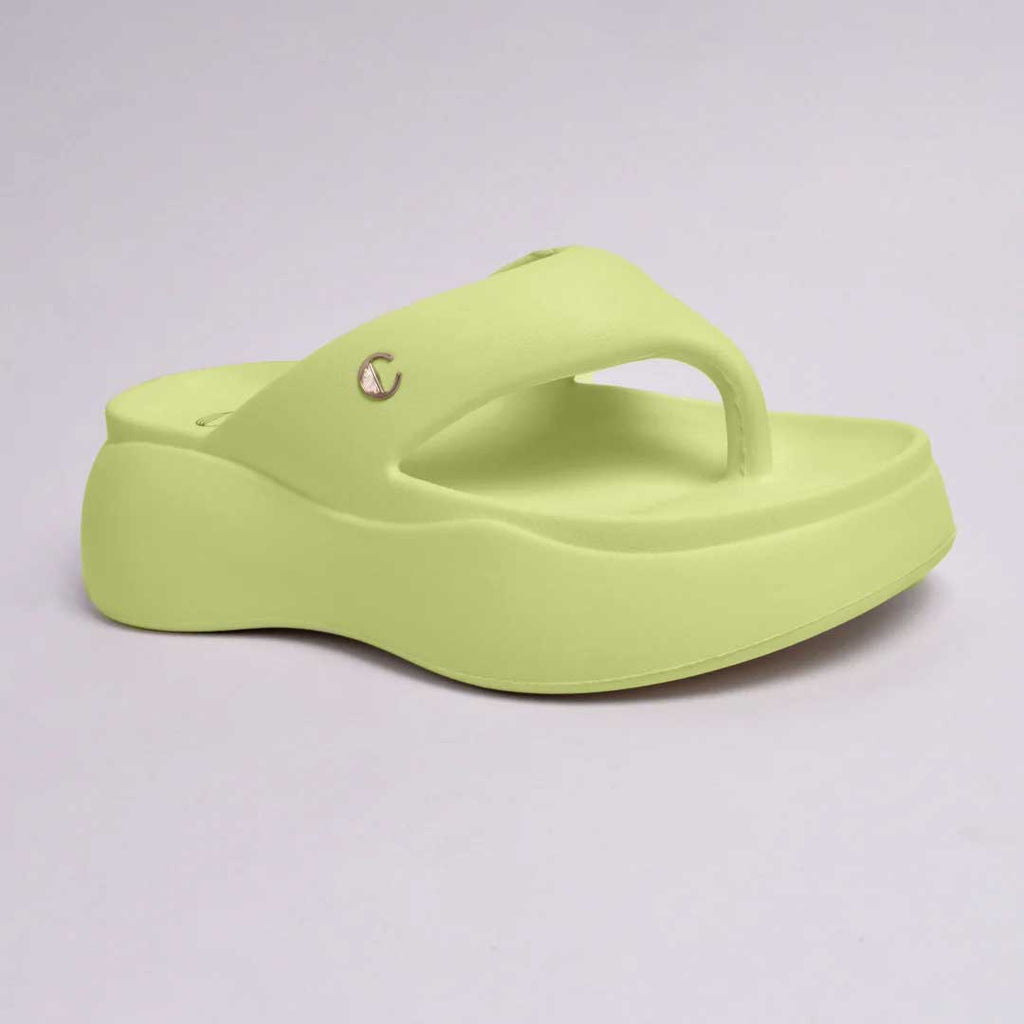 Electric Green Thong Slides
