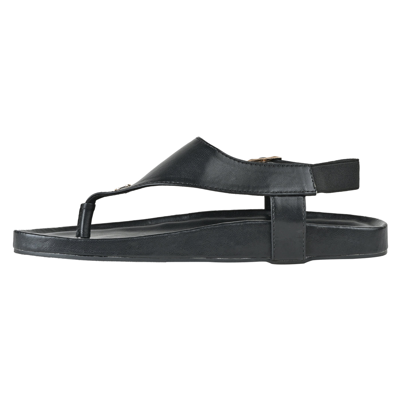 Black Buckle Sandals