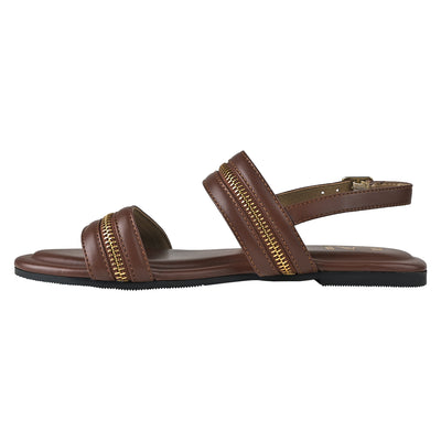 Zipped in Brown Sandals