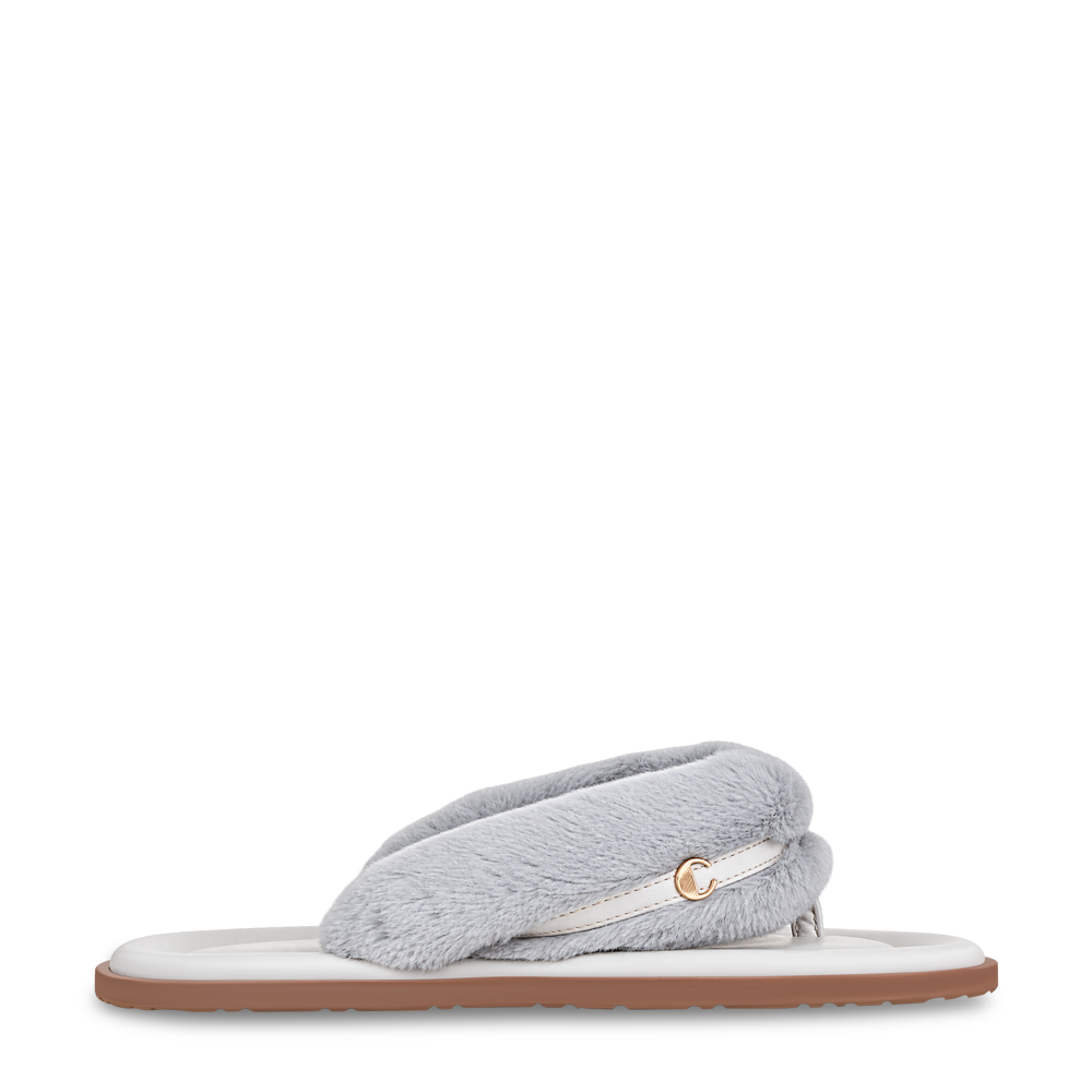 Icy Blue Fuzzy Flats
