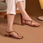 Buckled Tan Strap Flats