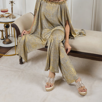 Dazzle Gold Line Toe Wedge