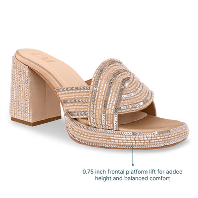 Swirled Silvergold Lift Heel