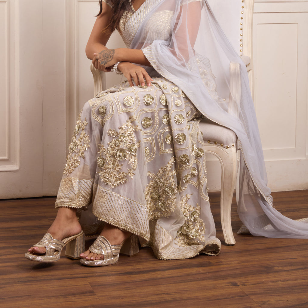 Swirled Silvergold Lift Heel