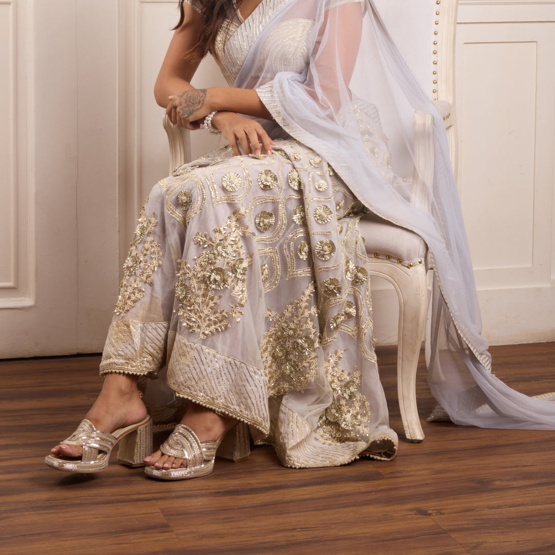 Swirled Silvergold Lift Heel