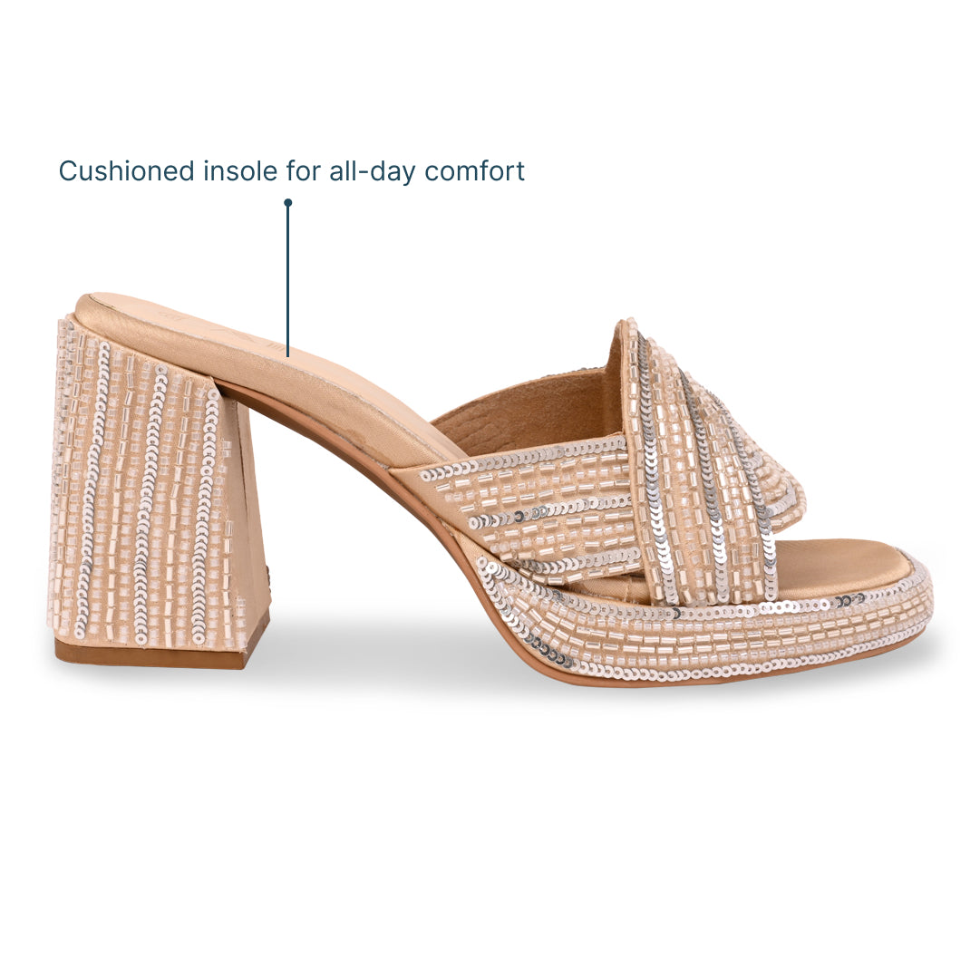 Swirled Silvergold Lift Heel